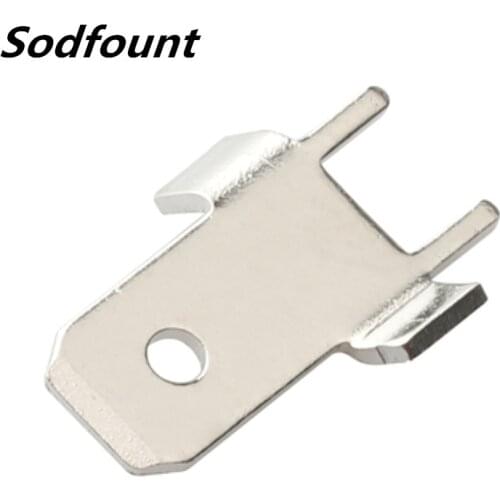 100pcs 6.3 Inserts Plug Spring Terminal PCB Solder lug type thickness 0.8 two legs,250 With wings PCB welding sheet