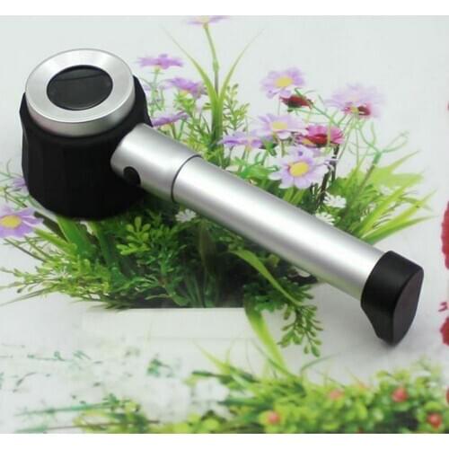 10X 21mm LED Lighted Metal Magnifier Handheld Illuminated Magnifying Glass Loupe with Scale for Jade Jewelery Identification