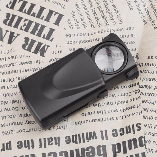 10X LED Folding Magnifier Mini Pocket Microscope Pull Type Jewelry Reading Loupe