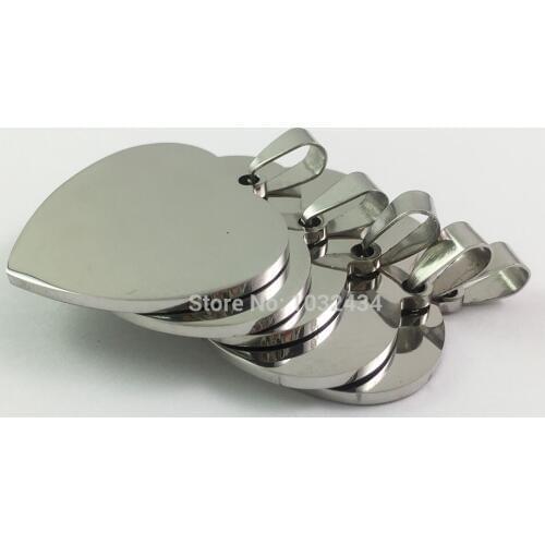 1200pcs/lot Stainless Steel Heart Shape ID Dog Tags High Quality Tag ID Jewelry Both Sides Polished Pendant Free Shipping