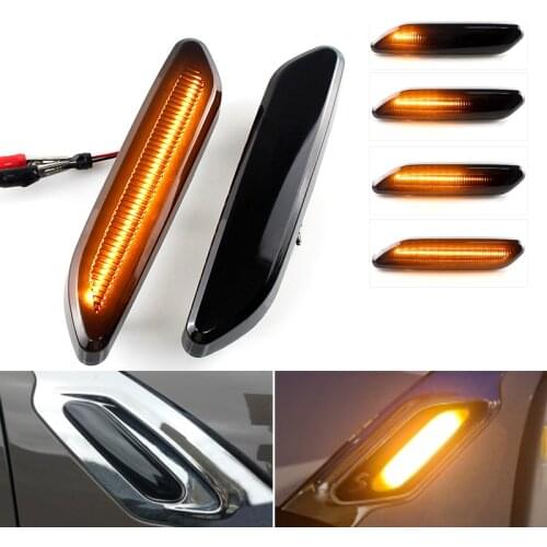 2PCS For BMW MINI COOPER R60 R61 COUNTRYMAN PACEMAN Dynamic scroll flashing LED Side Marker Indicator Lamp Turn Signal Lights