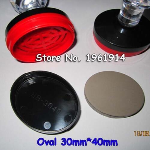 5Pcs Oval 30x40mm Holder plus Rubber Pad for Machine Selfinking Stamping Making Seal Stamp Shell Photosensitive Material