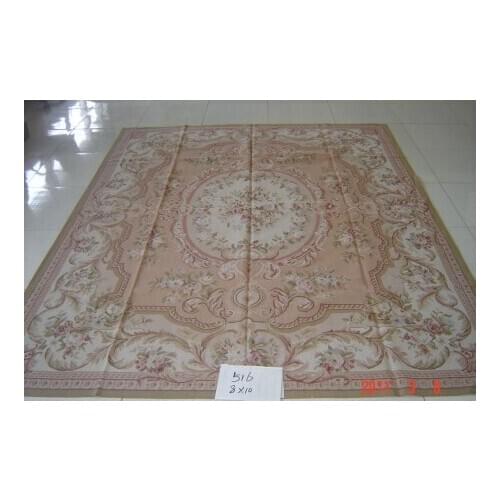 Free shipping 8'x10' Aubusson rugs handmade woolen carpets Beige and medallian aubusson rugs for home decoration bedrooom rugs