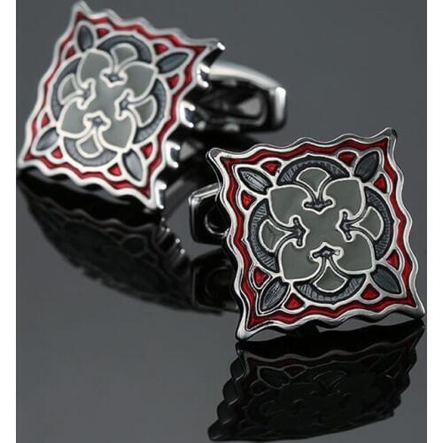 Free delivery, high quality copper material cuff links, new fashion blue petal cufflinks, mens wedding gifts