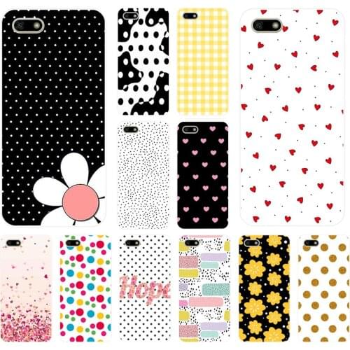 Back Cover Bumper Phone Case 15 Silicon Soft Tpu Black and White Polka Dot Bear 5.7 7c 5.7 7x Cases for Huawei Honor 7A 5.45 Pro
