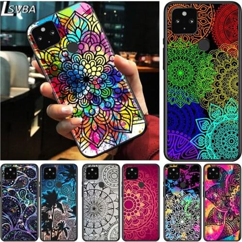 Mandala Flower Shockproof Cover for Google Pixel 5 4 5A 4A XL 5G Black Phone Case Shell Soft Fundas Coque Capa
