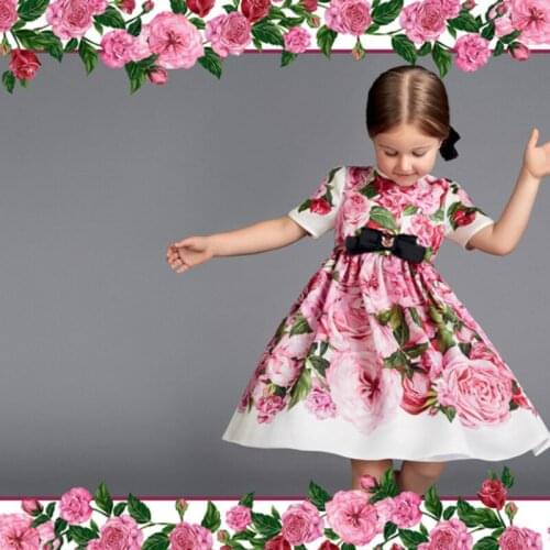 Spring and summer new imitation cotton childrens clothing digital printing fashion fabric skirt shirt fabric wholesale