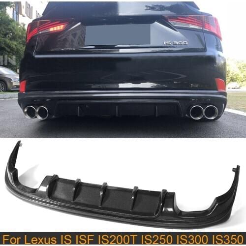 Carbon Fiber Rear Bumper Diffuser Lip Spoiler for Lexus IS ISF Sedan 4 Door IS200T IS250 IS300 IS350 13-16 Four Outlet Diffuser