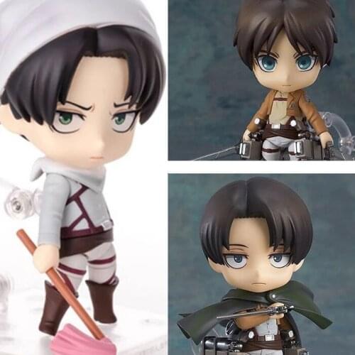 New Arrival Japan Anime Action Figure Game Attack on Titan Levi Ackerman 417# 10cm Cleaning Ver PVC 390 Model Collection Doll