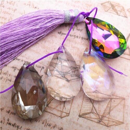 38mm crystal water drop/tear/pear shape glass pendants suncatcher DIY chandelier lamp curtain parts AB rainbow clear white 12pcs