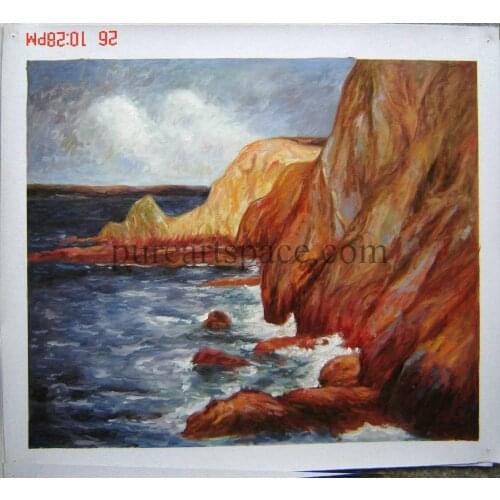 Impression landscape cliff oil painting Claude Monet repoduction for Home Living Room decoration Oil Painting Wholesale