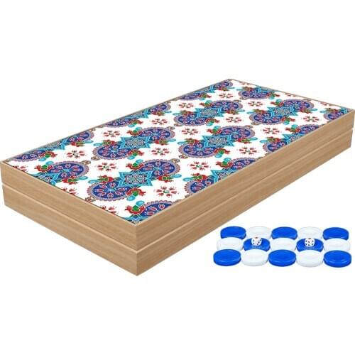 Classic Turkish Tile Backgammon Set First Quality MDF Family Board Games Gift For Birthday Black Friday Female Male Friend