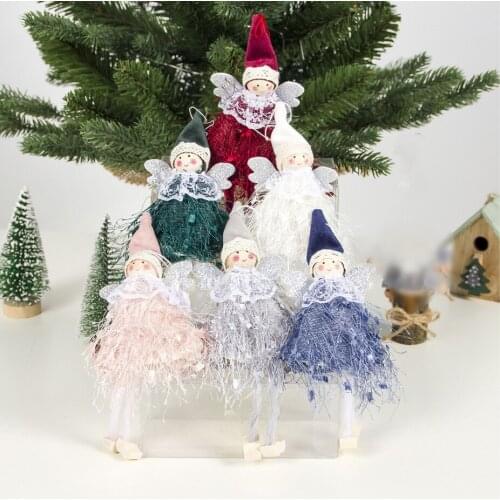 Hot sale Christmas Decoration Ins Style Cute Wool Angel Doll Pendant Creative Christmas Tree Decoration Christmas Ornaments