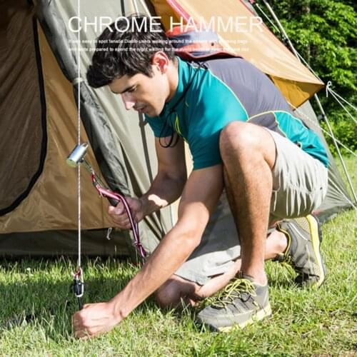Tent Stakes Hammer Anti-bend Ergonomic Grip Steel Woodworking Flooring Camping Hammer Portable Survival Hammer Tool for Outdoor