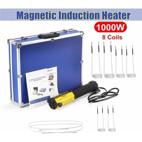 Mini Induction Heater Bolt Remover 1000W with 6 Coils 2 Wires Tools Kit Flameless Magnetic Induction Heater Car Repair Tool
