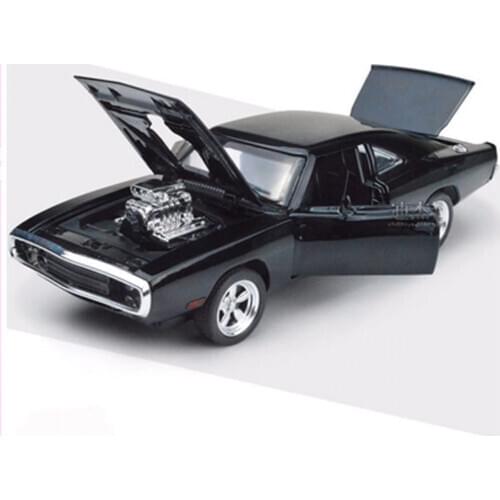 Dodges Challenger 1/32 Scale Alloy Diecast Car Model Toys Fast & Furiouss 7 Black Car Model Gifts Collections