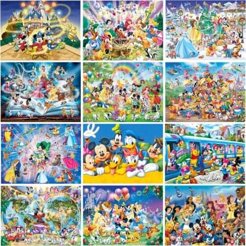 Disney Diy 5D diamond embroidery cartoon mouse full round diamond painting kit set cross stitch mosaic animal home deco gift