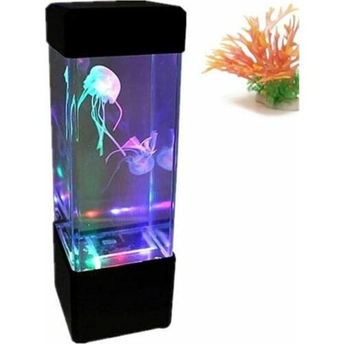 Jellyfish Tank Night Light Aquarium Style LED Lamp Sensory Autism LED Desk Lamp Jellyfish Aquarium Lamp Light 7 Color Change