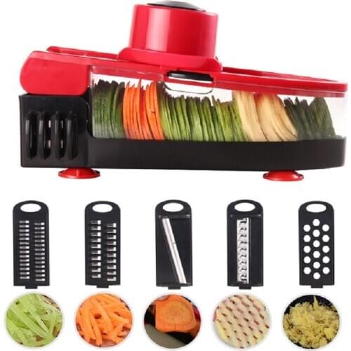 New Arrival Slicer 5 Stainless Steel Blades Graters Vegetable Cutter Food Potato Carrot Peeler Kitchen Accessories