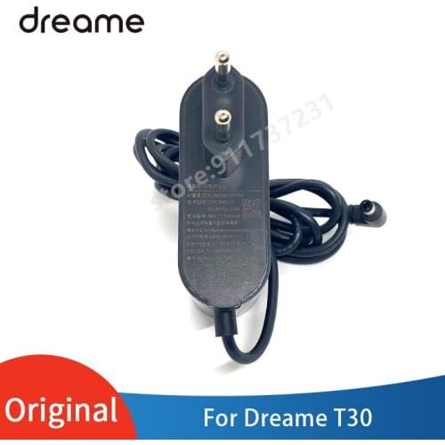 Original Charging Adapter with EU Plug Spare Parts Accessories for Dreame T30 Vacuum Cleaner Charger Black