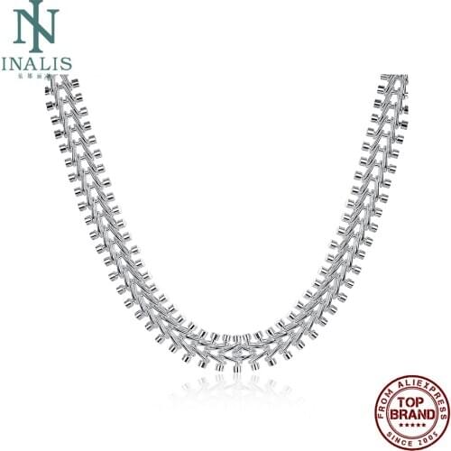 INALIS Fish Bone Necklaces 18 Inch Fashion Trendy Romantic Chain Unisex Necklace Fit Prom Fashion Jewelry Gift Send Girlfriend