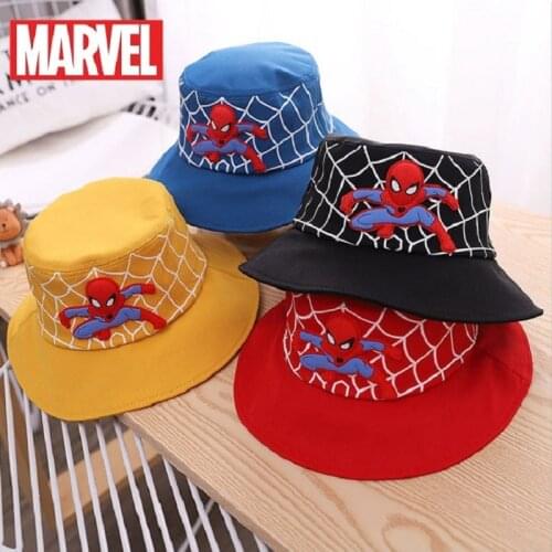 Disney Marvel Spiderman Bucket Hats Kids Hat Boy Girl Hip Hop Caps Summer Fisherman Hat Baby Caps Anime Figure Gift Toys 2-8Y