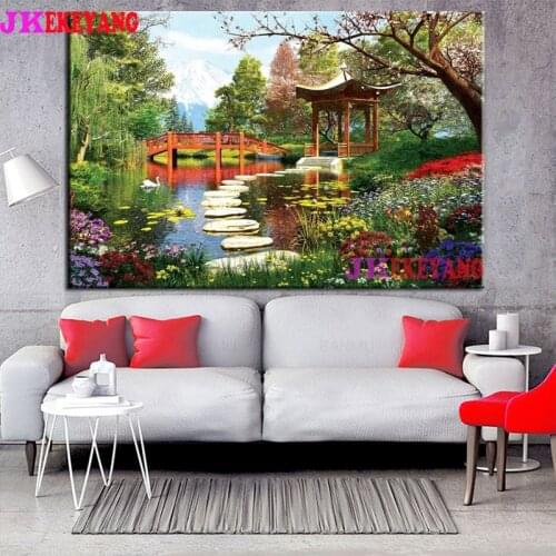 Full Square Round Diamond Embroidery DIY Diamond Painting Nice courtyard Cross Stitch kit mosaic Y4564