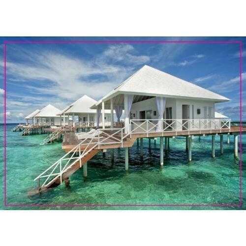 Rectangle Rigid Magnets ,Maldives Water House/ Overwater Bungalow View Rectangle Metal Fridge Magnet 5537 Tourism Souvenir