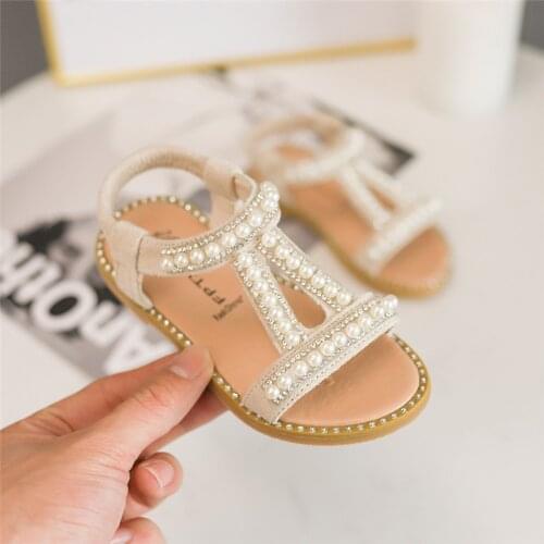 2021 Fish Mouth Girls Leather Sandals Summer Princess Rhinestone Kids Sandals Girls Diamond School Children Dance Shoes A603