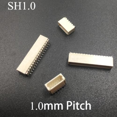 SH1.0 1.0mm Pitch 2P 3P 4P 5P 6P 7P 8P 9P 10P Pins Single Row Horizontal Patch SMD SMT Female Socket Terminal Wafer Connector