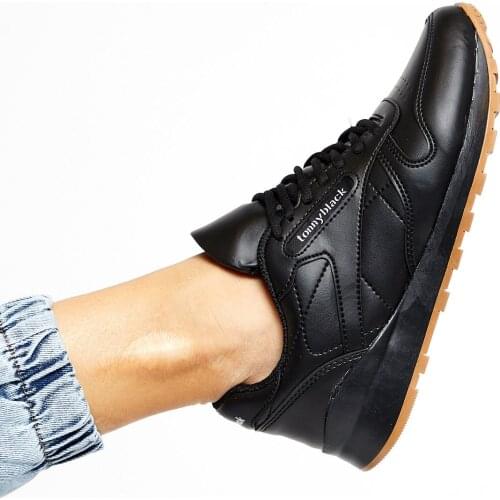 TONNY black women black sport shoes casual sports shoes walking shoes all seasons clothing products GYM running street style