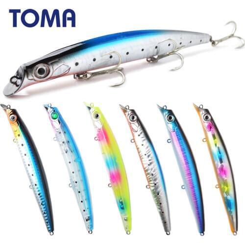 TOMA Fishing Lures Minnow Isca Artificial Hard Bait 140mm 19g Popper Lure Lipless Crankbaits Floating Minnow Wobblers Tackle