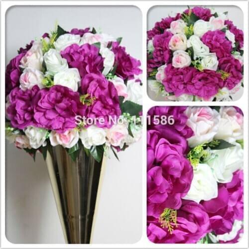 SPR wedding table centerpiece flower ball wedding decorative flowers road lead artificial rose decoration