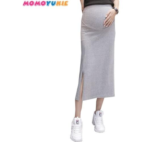 Side opening Maternity Skirts For Pregnant Women Clothes Abdominal High Waist Skirt Pregnancy Casual Slim Package Hip Skirt