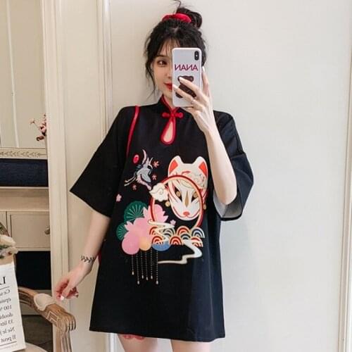 Plus Size Summer Clothes Fashion Trend Modern Cheongsam Dress For Women Short Sleeve Dresses Harajuku Chinese Dress Qipao 12171