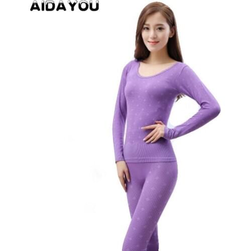 Women Warm Underwear Sexy Ladies Clothes Thermal Intimates Print Long Johns Tops and Bottom Suit Winter Slim Lingerie ouc691