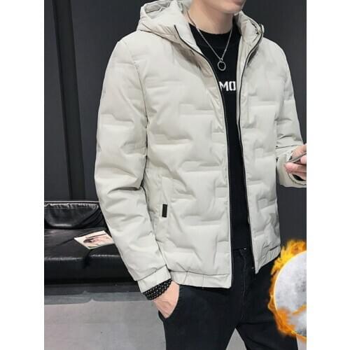 Winter Trendy Slim Mens Warm White Goose Down Jacket Mens Fashion Coat Clothes