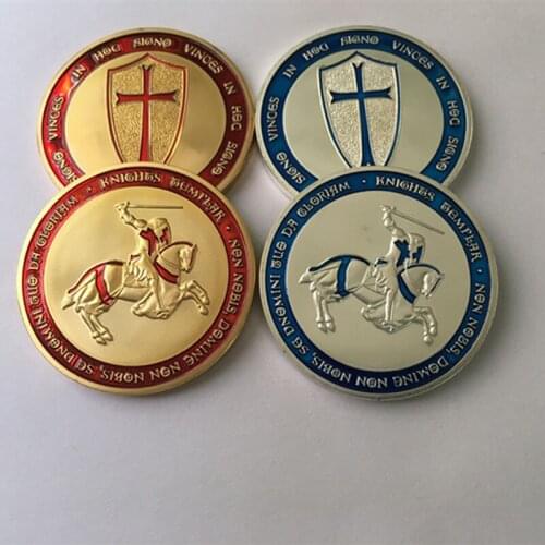 10 pcs The brand new Cross badgeg Saint George silver 24K real gold plated 40 mm souvenir decoration coin