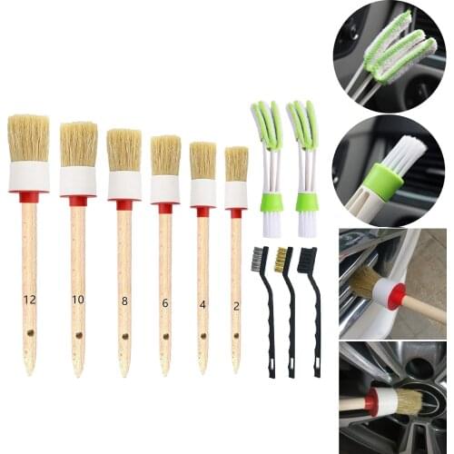 11Pcs Soft Detailing Brush Car Cleaning Detailing Set Automotive Detailing For Car Cleaning Dirt Dust Clean Brush
