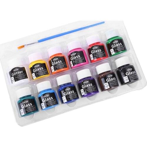 12 x 25ml Heavy Body Colors Rich Pigments Fabric Paint Set for Painting Crafts B95C