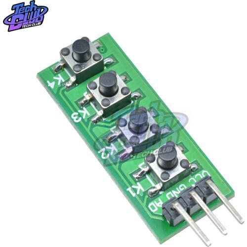 3-12V KC11B04 4 Key Analog Buttons AD Keypad Board ADC Port Keyboard for Arduino UNO MEGA2560 Breadboard