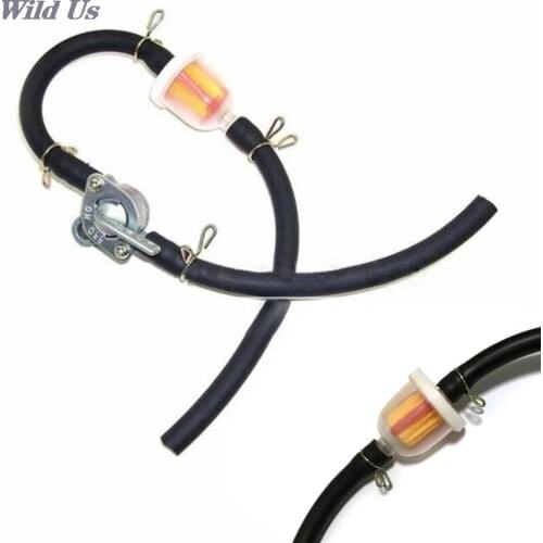 38cmx4cm Motorcycle Scooter Fuel Filter Tank Switch Oil Hose 50CC-150CC for Dirt Bike LL-MO-180 CE 77 Aubber + Aluminum