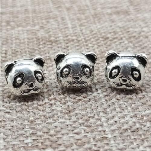 925 Sterling Silver Panda Beads Spacers for Bracelet Necklace