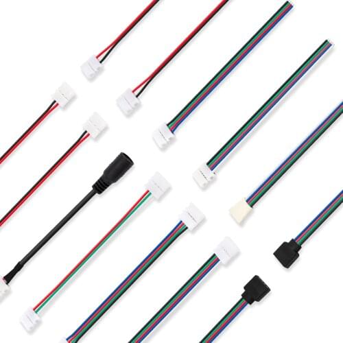 5PCS/Lot 4Pin 5Pin LED Strip Connector for RGB RGBW RGBWW Color 5050 LED Strip Wire Connection Extension Connector Cable