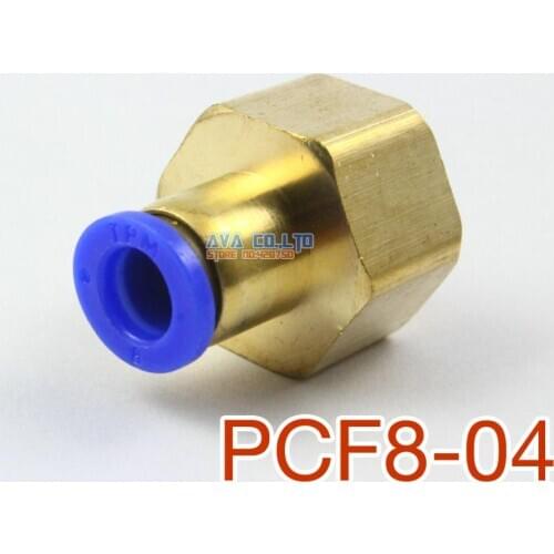 5 Pieces Tube OD 8mm x 1/2" BSPT Female Straight Pneumatic Connector Push In To Connect Fitting