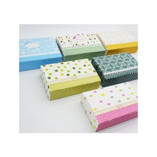 500pcs/lot 6 grains Pastoral styles decoration cake box chocolate dessert biscuit boxes cookie package