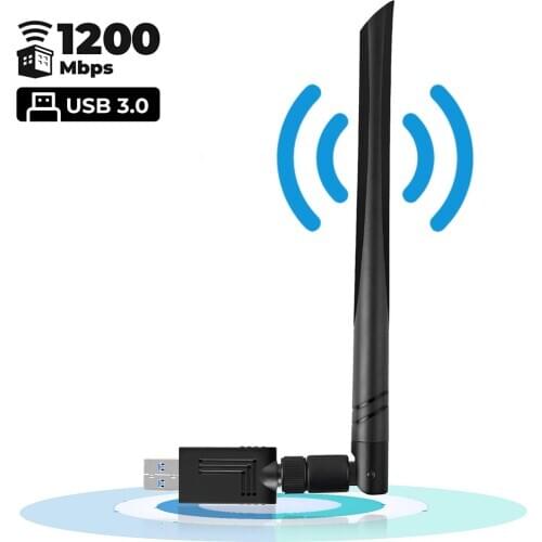 1200Mbps USB 3.0 Wireless Wifi Adapter Portable Network Card Dual Band 2.4G/5G 802.11ac Ethernet Adapter with Antenna