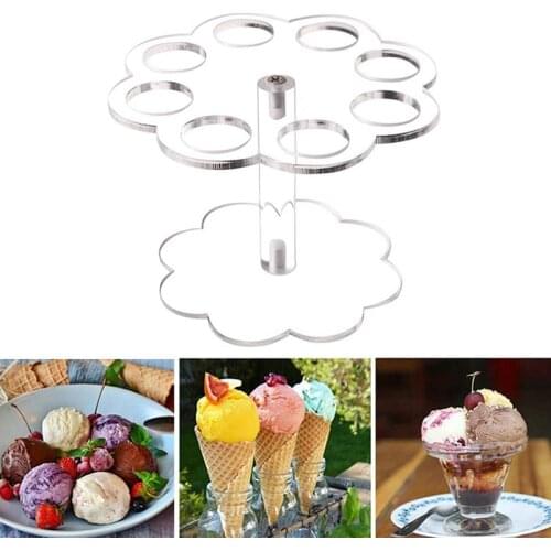 Ice Cream Candy Acrylic Holder Cones Holders Stands16 Holes Or 8 Holes For Wedding Party Kids Birthday Party Buffet Display