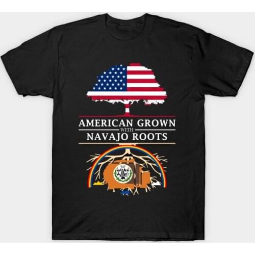 American Grown with Navajo Roots T-Shirt. Summer Cotton O-Neck Short Sleeve Mens T Shirt New S-3XL