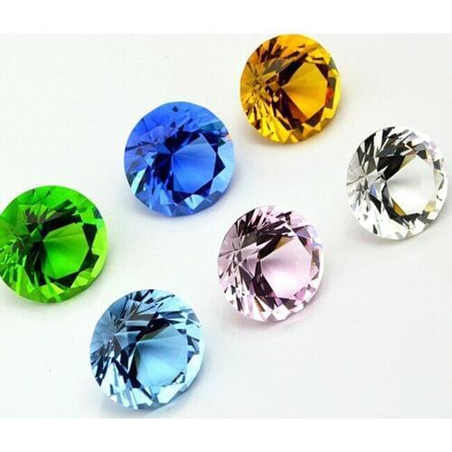 One Piece Mixed Colors Multi-Faceted Crystal Diamond Paperweight For Home Wedding Party Decoration